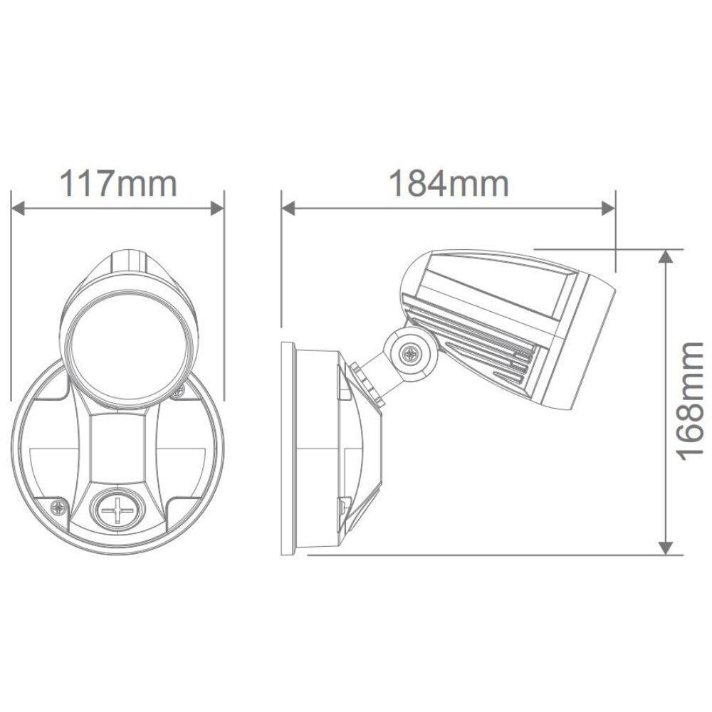 Domus MURO-PRO-15 - 15W LED Tri-Colour Single Head Exterior Spotlight IP54-Domus Lighting-Ozlighting.com.au