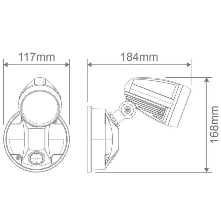 Domus MURO-PRO-15 - 15W LED Tri-Colour Single Head Exterior Spotlight IP54-Domus Lighting-Ozlighting.com.au