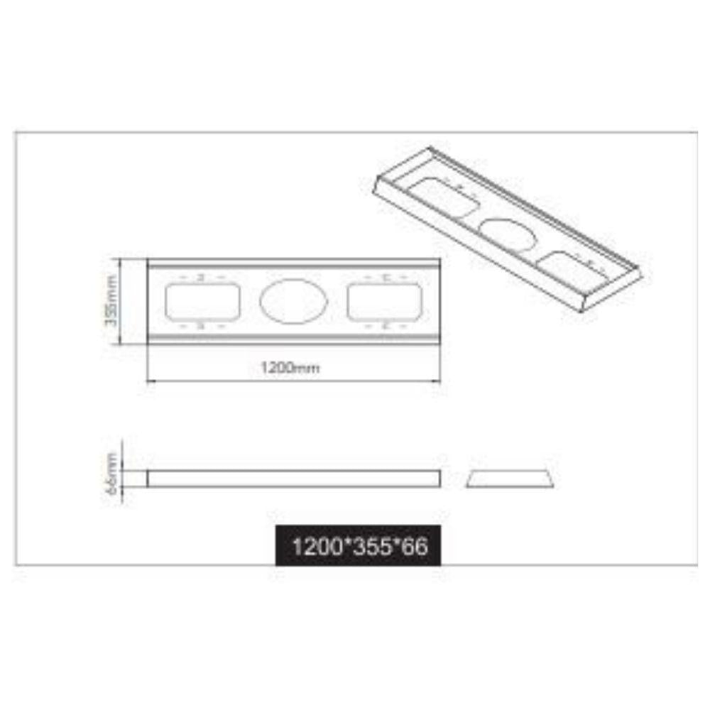 Domus PANEL-SM-KIT-312-BLT Panel Frame - 1200x355mm Surface Mounted-Domus Lighting-Ozlighting.com.au