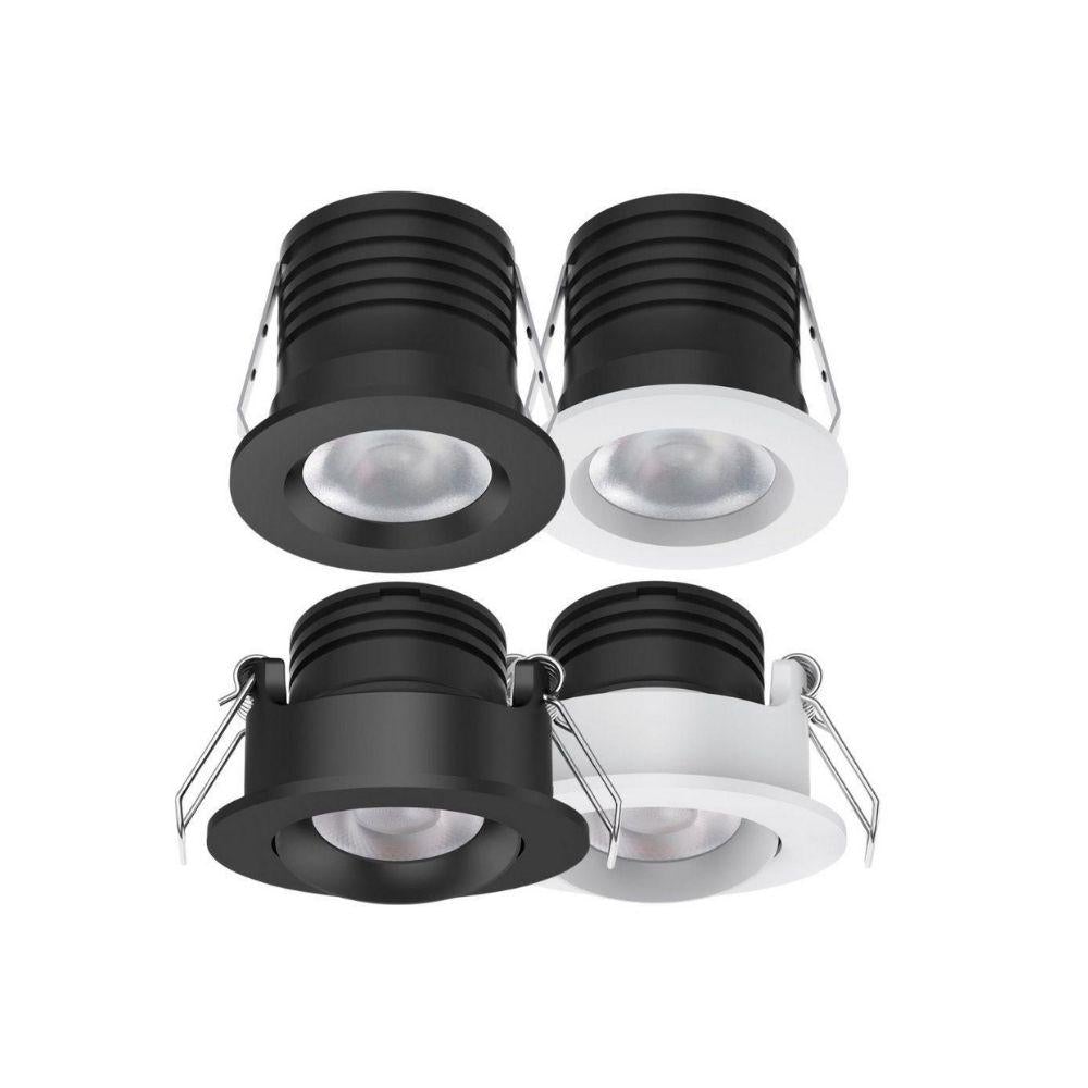 Domus PICO-3 LED Downlight - 3W, Tri-Colour, Dimmable, Recessed, Fixed, Tilt-Domus Lighting-Ozlighting.com.au