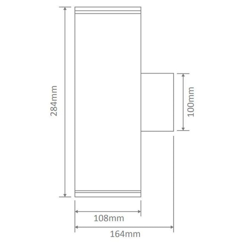 Domus PIPER-2 - Large Round or Square Up/Down Exterior Wall Light IP65-Domus Lighting-Ozlighting.com.au