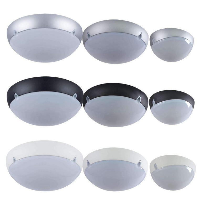 Domus POLYDOME - 250/340/425mm Round Polycarbonate Exterior Ceiling Light-Domus Lighting-Ozlighting.com.au