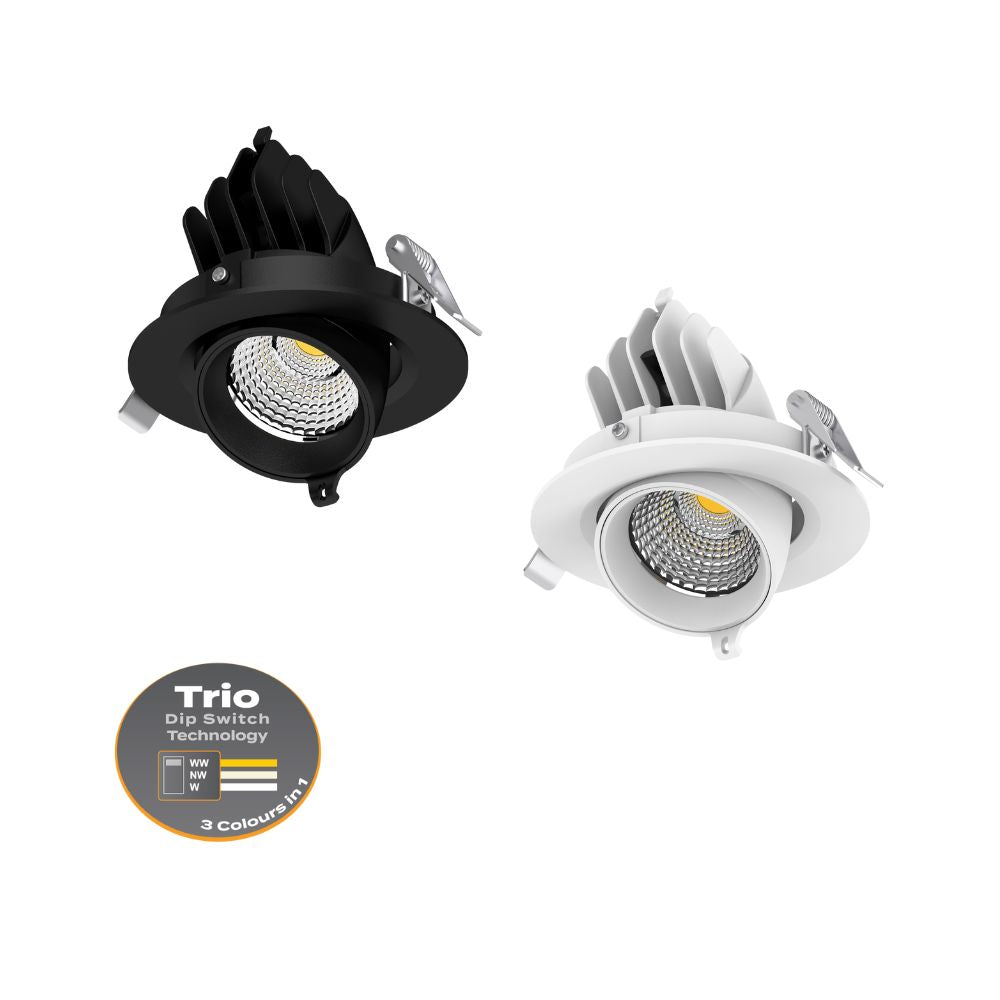 Domus SCOOP-13-TRIO LED Downlight - 13W, Tri-Colour, Dimmable, IP20, Adjustable-Domus Lighting-Ozlighting.com.au