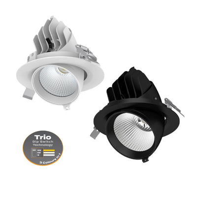 Domus SCOOP-25-TRIO - 25W LED Tri-Colour Dimmable Scoop Adjustable Downlight-Domus Lighting-Ozlighting.com.au