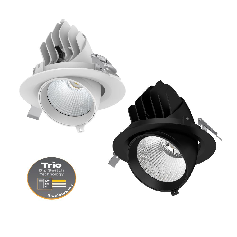 Domus SCOOP-25-TRIO LED Downlight - 25W, Tri-Colour, Dimmable, Adjustable-Domus Lighting-Ozlighting.com.au