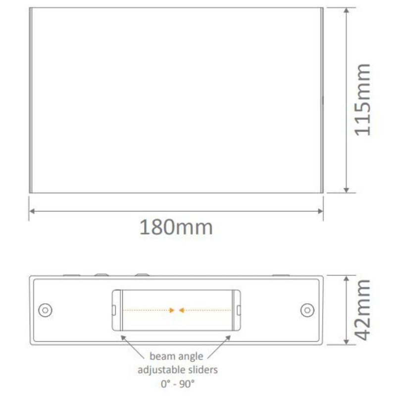 Domus SIERRA-12-SQR - 12W LED Modern Exterior Adjustable Lens Cover Up/Down Wall Light IP65-Domus Lighting-Ozlighting.com.au