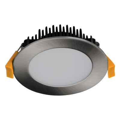 Domus TEK-13 - 13W LED Dimmable Round Flat Face Downlight IP44 Satin Chrome - 3000K-Domus Lighting-Ozlighting.com.au