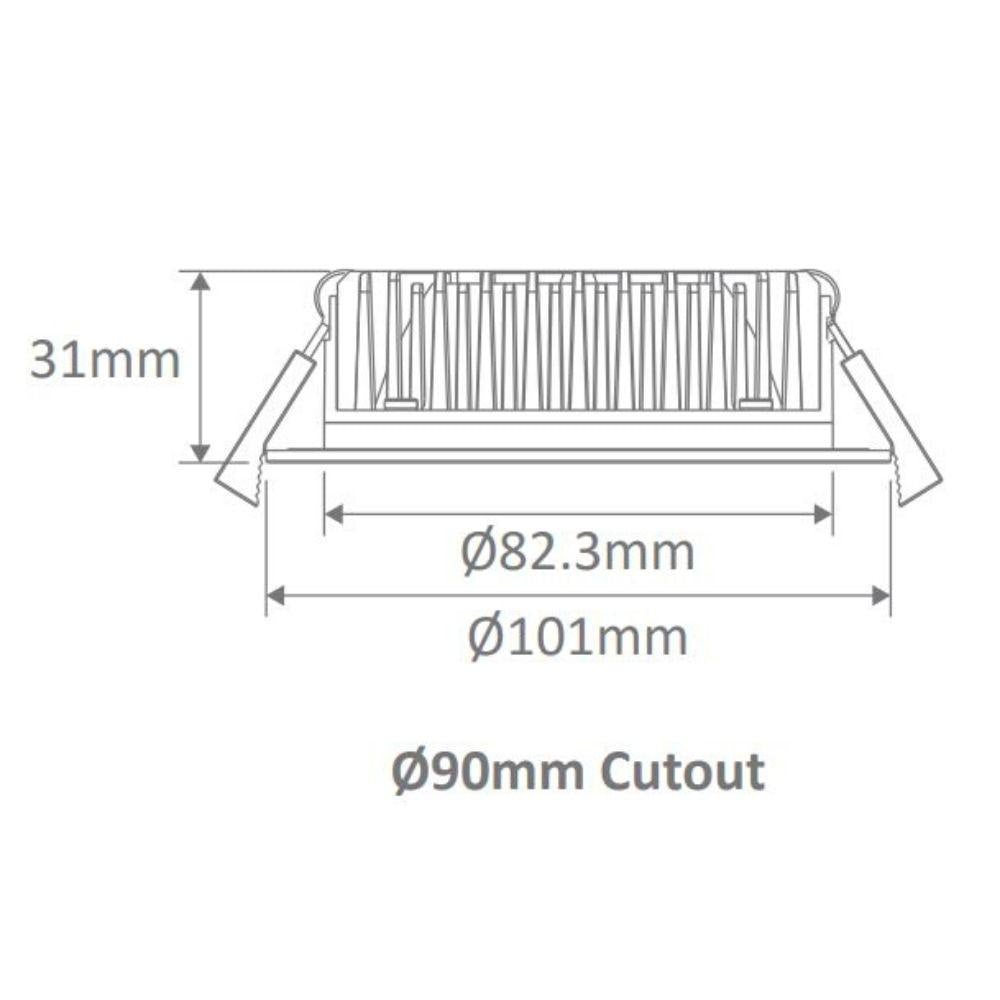 Domus TEK-13 LED Downlight - 13W, Tri-Colour, Dimmable, IP44, Round, Flat Face-Domus Lighting-Ozlighting.com.au