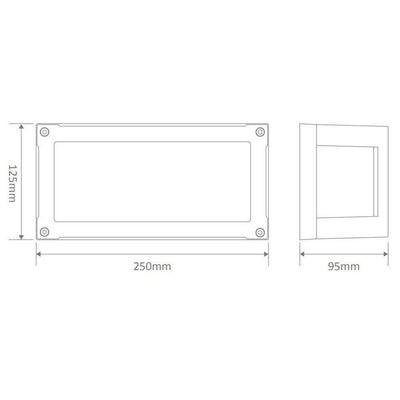 Domus YORK-7 - 7W LED Modern Exterior Flush Wall Light IP65 - 3000K/5000K-Domus Lighting-Ozlighting.com.au