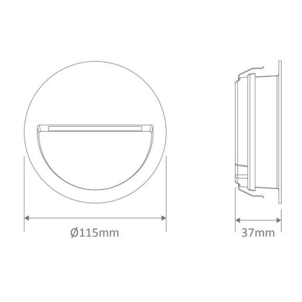 Domus ZAC-4-RND - 4W LED Exterior Round Recessed Step Light IP65-Domus Lighting-Ozlighting.com.au