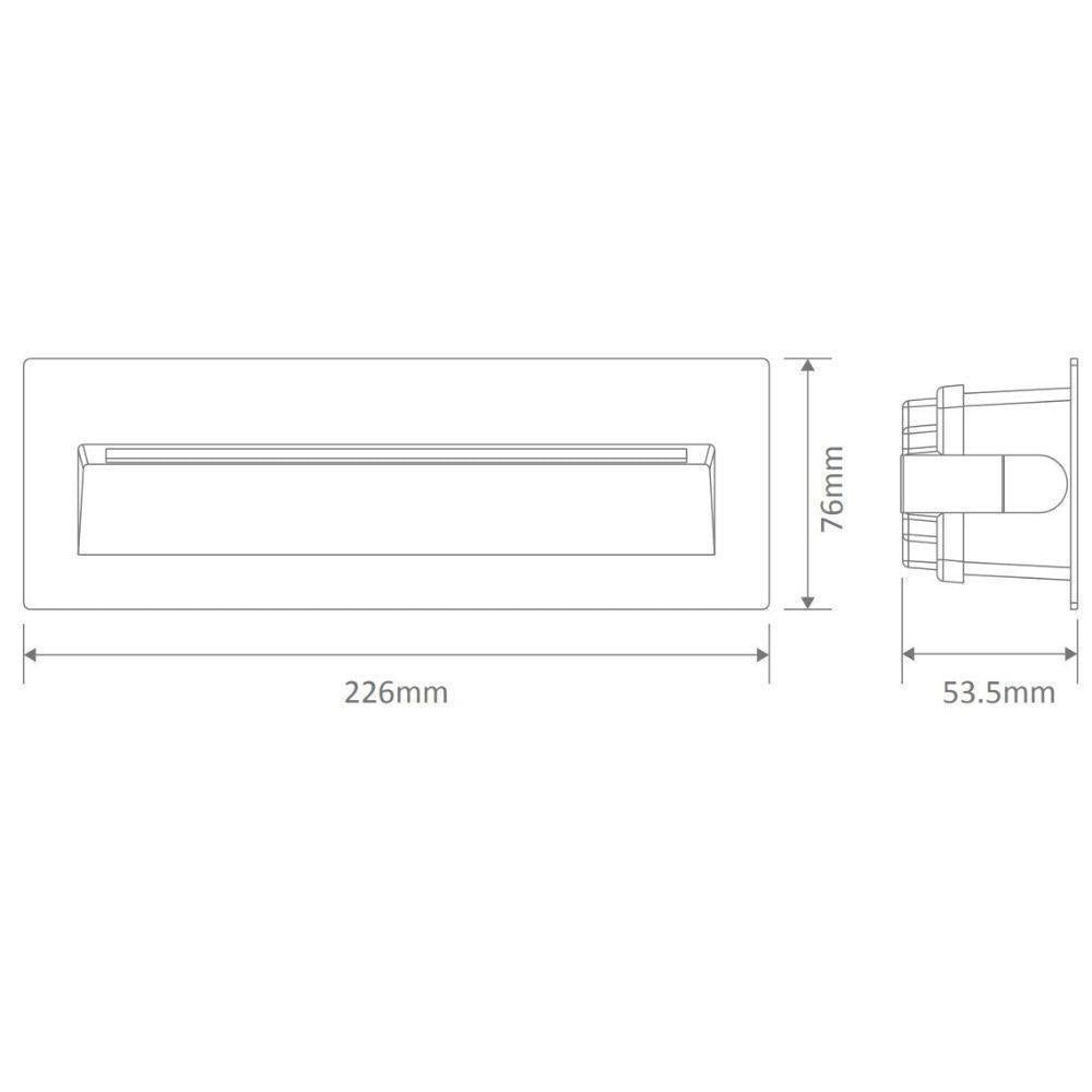 Domus ZAC-8 - 8W 12V DC LED Exterior Rectangle Recessed Step Light IP65 - DRIVER REQUIRED-Domus Lighting-Ozlighting.com.au