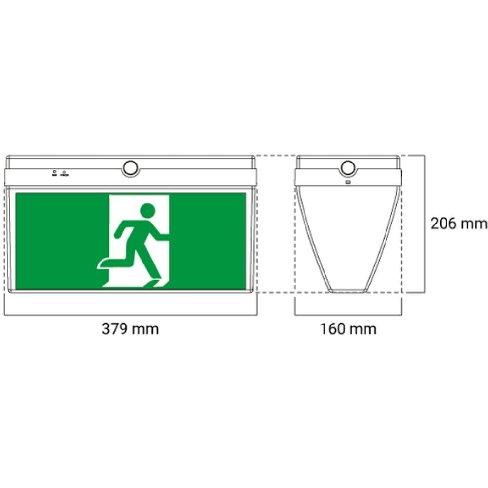 Ektor BOXIT Emergency Exit Sign - IP20-Ektor Lighting-Ozlighting.com.au