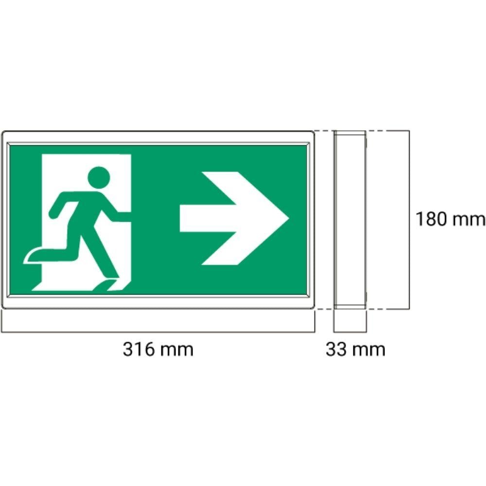 Ektor BOXIT-SLIM Emergency Exit Light - IP20, Emergency-Ektor Lighting-Ozlighting.com.au