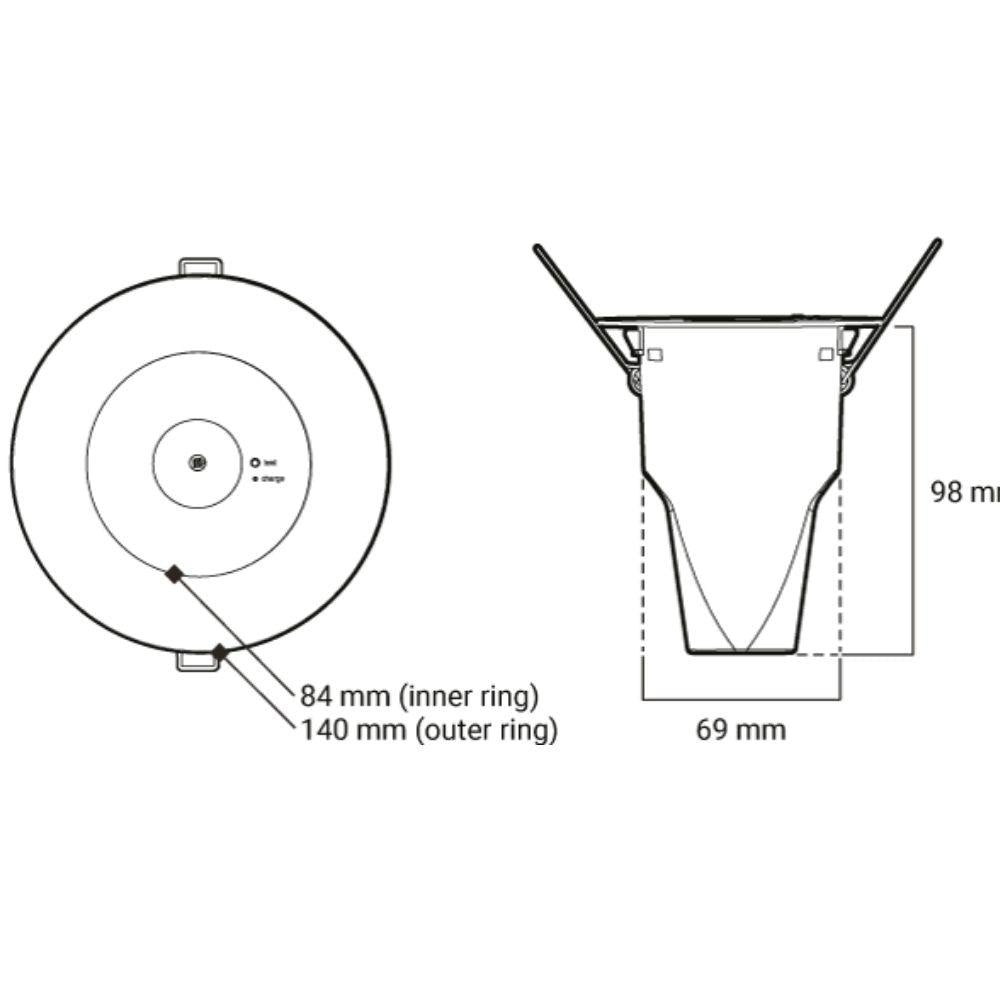 Ektor LEDFIRE-BASIC - 1.4W Basic LED Emergency Recessed Luminaire IP20-Ektor Lighting-Ozlighting.com.au