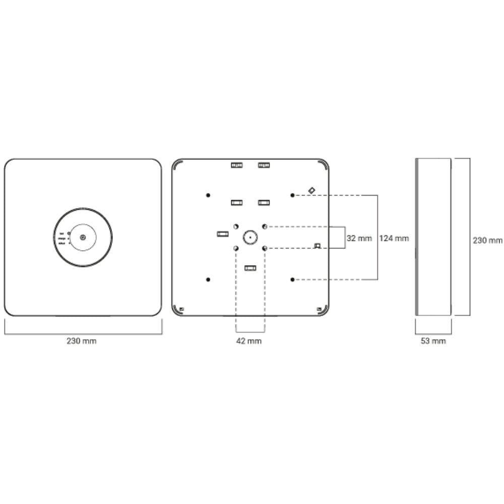 Ektor LEDFIRE-PRO-SM - 4.3W LED Emergency Square Surface Mounted Luminaire IP20-Ektor Lighting-Ozlighting.com.au