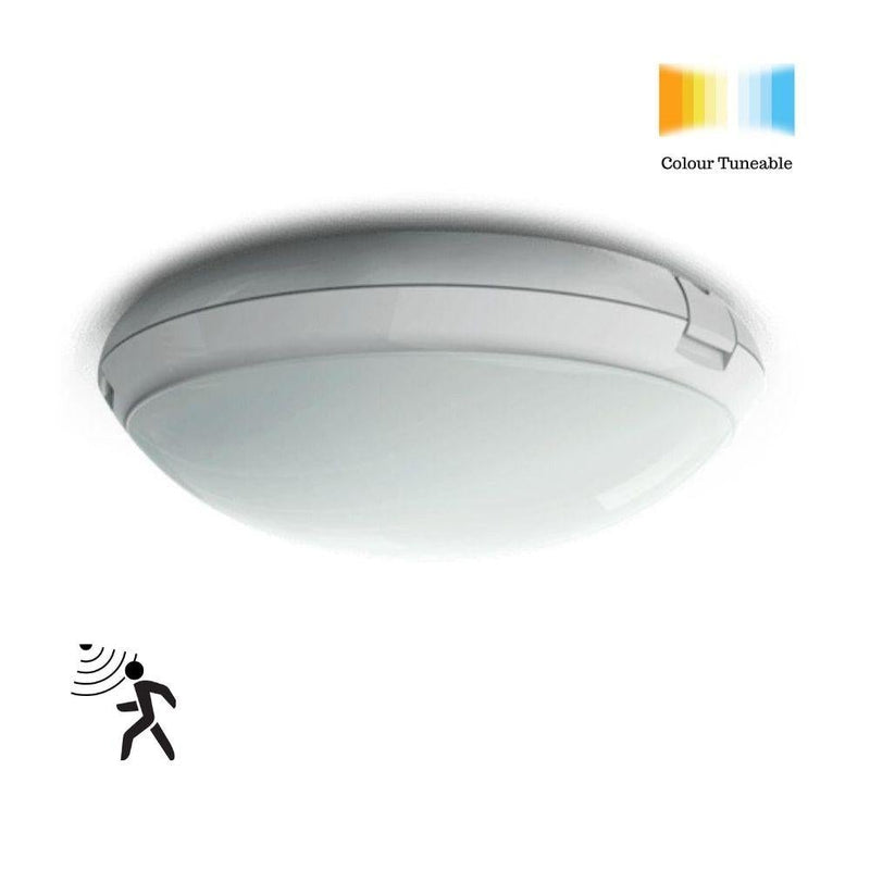 Ektor PEARL-IP65-PRO-CT - 25W LED DALI Dimmable CCT Tuneable Exterior Bunker Ceiling Light With Optional Sensor IP65-Ektor Lighting-Ozlighting.com.au