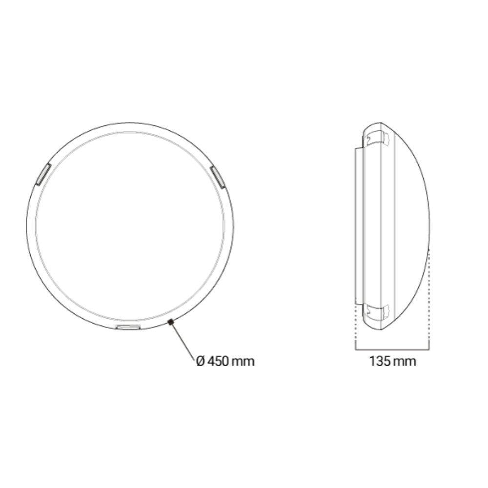 Ektor PEARL-IP65-PRO-CT-EM-LK - 25W Lynk LED Tuneable Emergency Bunker Ceiling Light With Optional Sensor IP65-Ektor Lighting-Ozlighting.com.au