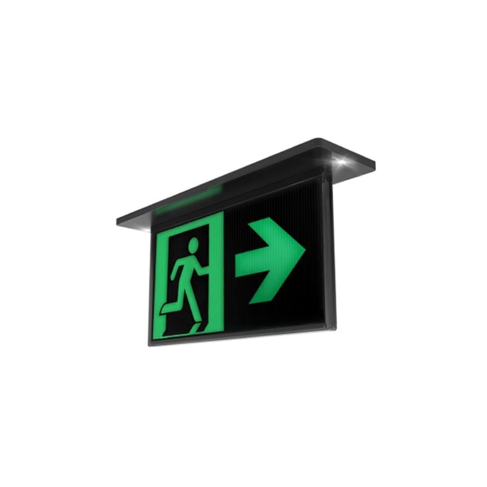 Ektor RAZOR-24M - 1.7W LED Recessed Emergency Edgelite Blade Exit Sign Light IP20-Ektor Lighting-Ozlighting.com.au
