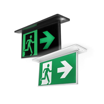 Ektor RAZOR-24M - 1.7W LED Recessed Emergency Edgelite Blade Exit Sign Light IP20-Ektor Lighting-Ozlighting.com.au