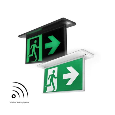 Ektor RAZOR-24M-LK - 1.7W LED Lynk Recessed Emergency Edgelite Blade Exit Sign Light IP20-Ektor Lighting-Ozlighting.com.au