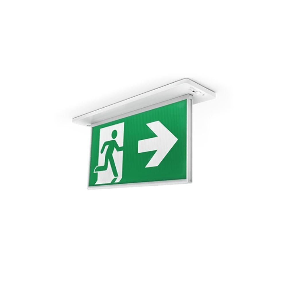 Ektor RAZOR-24M-LK LED Emergency Exit Sign - 1.7W, IP20, Recessed, Emergency-Ektor Lighting-Ozlighting.com.au