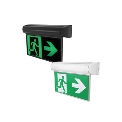 Ektor RAZOR-SWING-24M - 1.7W LED Swing Wall / Ceiling Mounted Emergency Blade Edgelit Exit Sign Light IP20-Ektor Lighting-Ozlighting.com.au