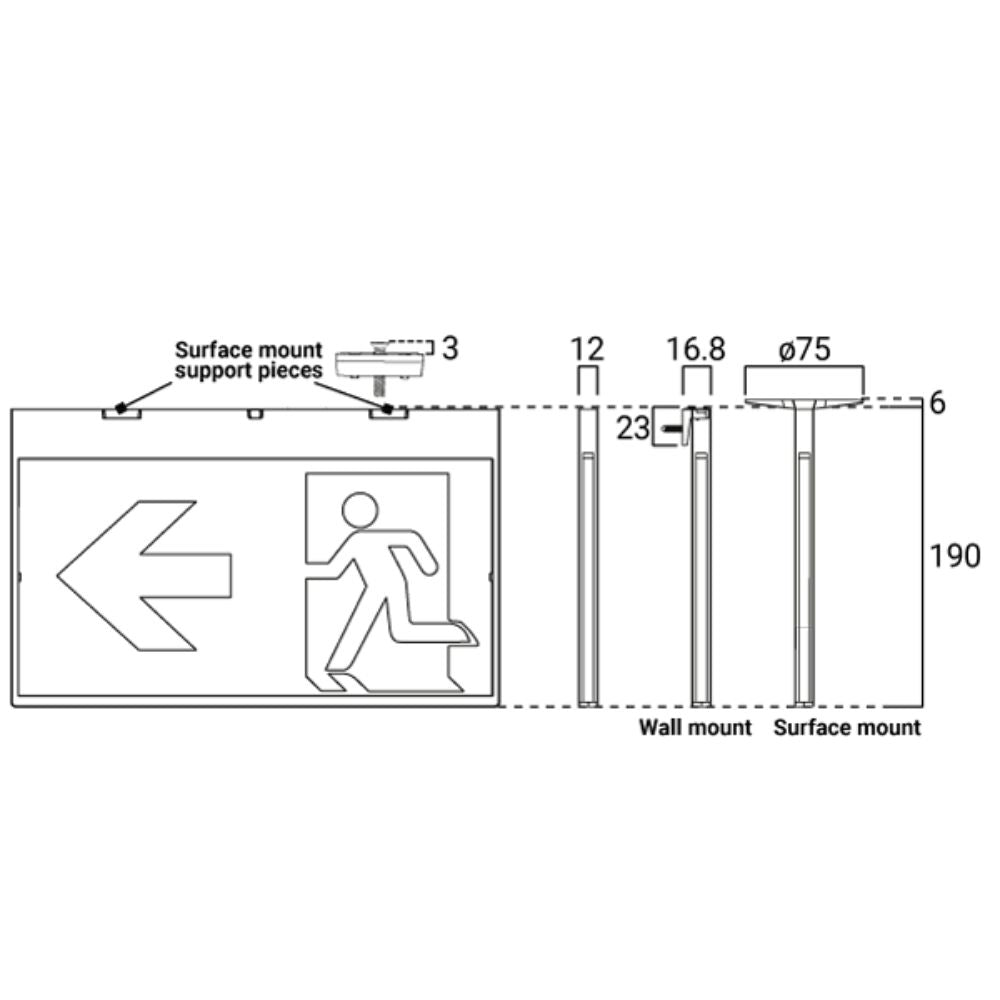 Ektor Razor-Flex - Pro Slimline Emergency Exit IP20-Ektor Lighting-Ozlighting.com.au