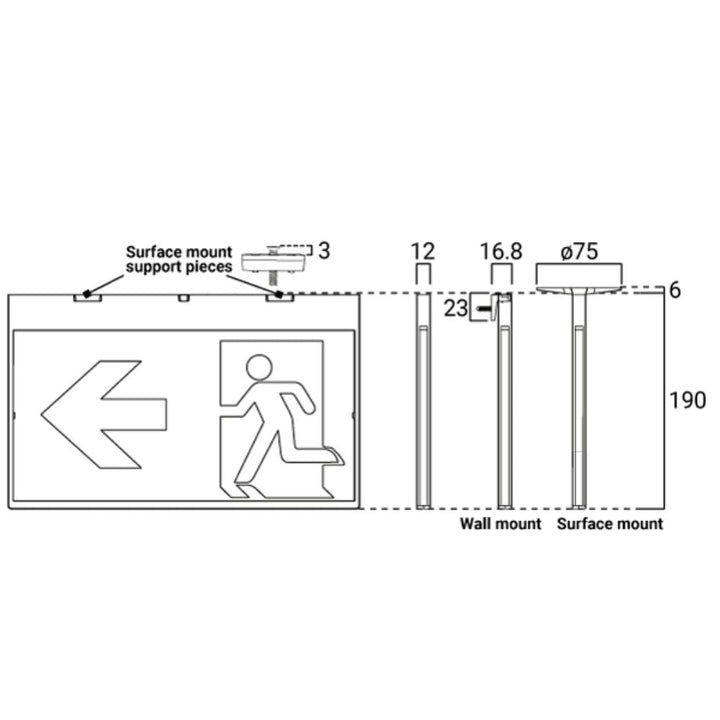 Ektor Razor-Flex - Pro Slimline Emergency Exit IP20-Ektor Lighting-Ozlighting.com.au