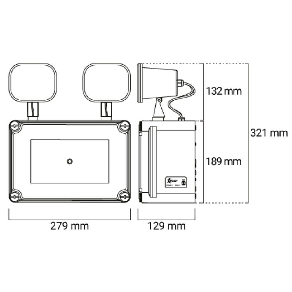 Ektor TWINSPOT-EM - 4.3W Pro Twinspot Emergency Luminaire IP65-Ektor Lighting-Ozlighting.com.au