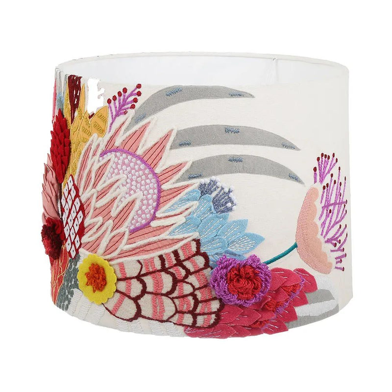 Emac & Lawton - Embroidered Floral Lamp Shade-Emac & Lawton-Ozlighting.com.au