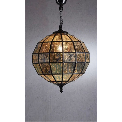 Emac & Lawton MERCURY - 1 Light Round Sphere Stained Glass Ceiling Pendant-Emac & Lawton-Ozlighting.com.au