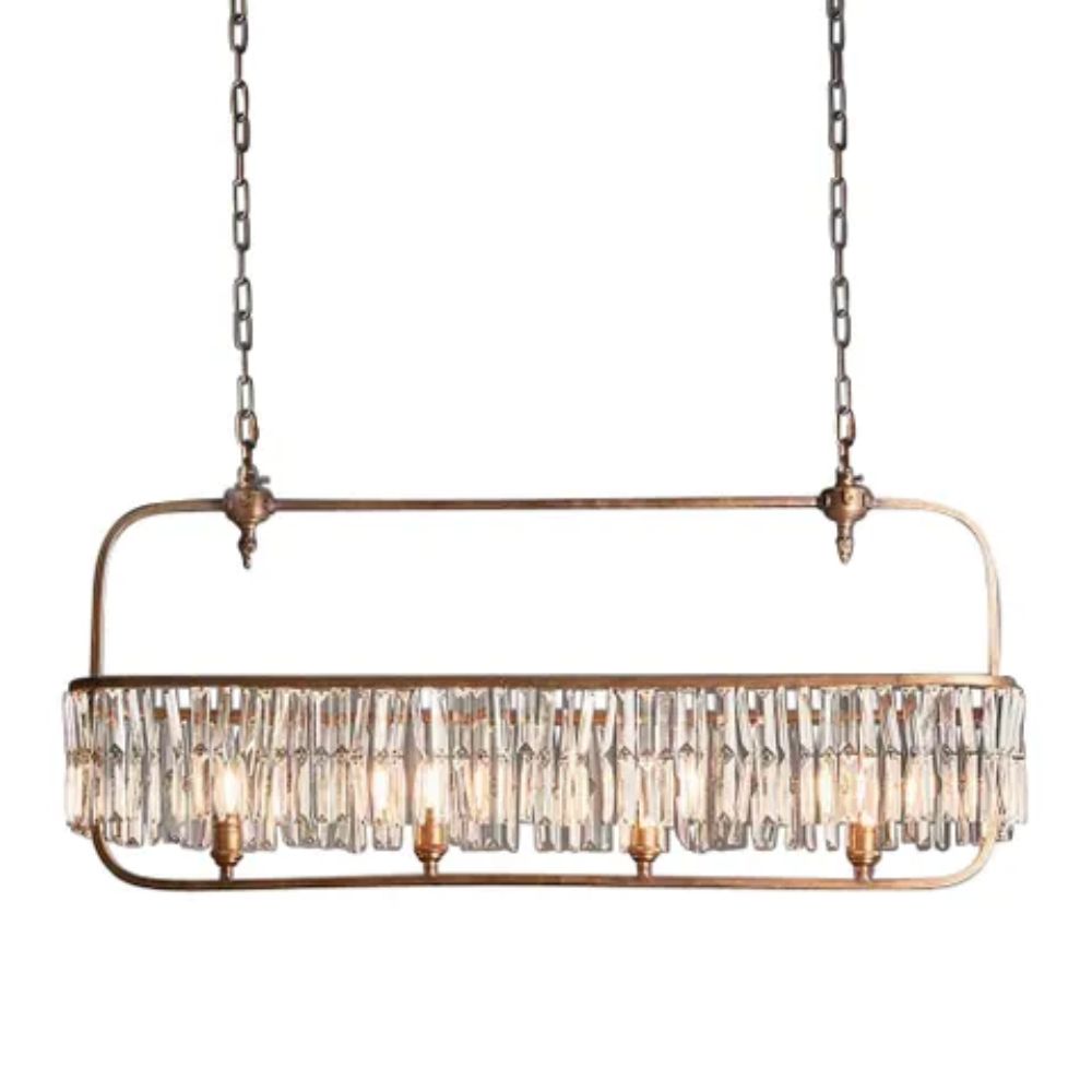 Emac & Lawton MONTREAL Chandelier - 4 Light Long-Emac & Lawton-Ozlighting.com.au