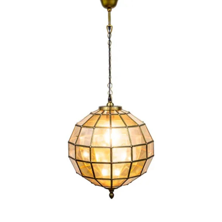 Emac & Lawton PRINCE ALBERT - 1 Light Medium Round Sphere Stained Glass Ceiling Pendant-Emac & Lawton-Ozlighting.com.au