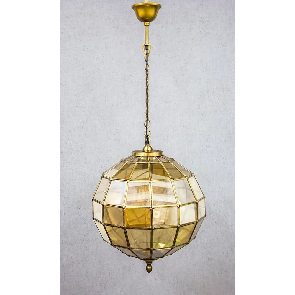 Emac & Lawton PRINCE ALBERT Pendant - 1 Light Medium Round Sphere Stained Glass-Emac & Lawton-Ozlighting.com.au