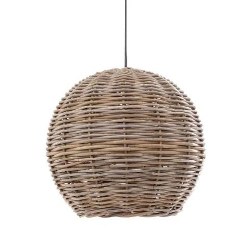 Emac & Lawton Pendant - 1 Light Rattan Round-Emac & Lawton-Ozlighting.com.au
