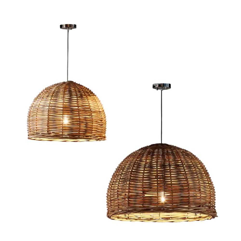 Emac & Lawton RATTAN Pendant - 1 Light Rattan-Emac & Lawton-Ozlighting.com.au