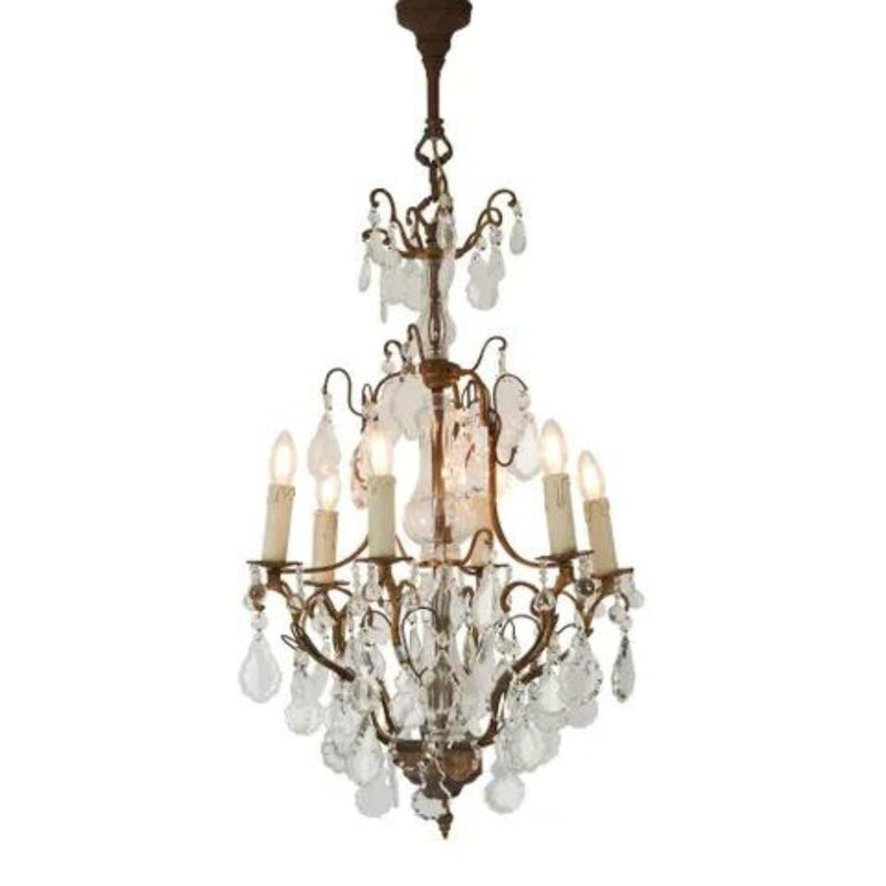 Emac & Lawton ROCHE - 6 Light Glass Crystal Chandelier Pendant-Emac & Lawton-Ozlighting.com.au