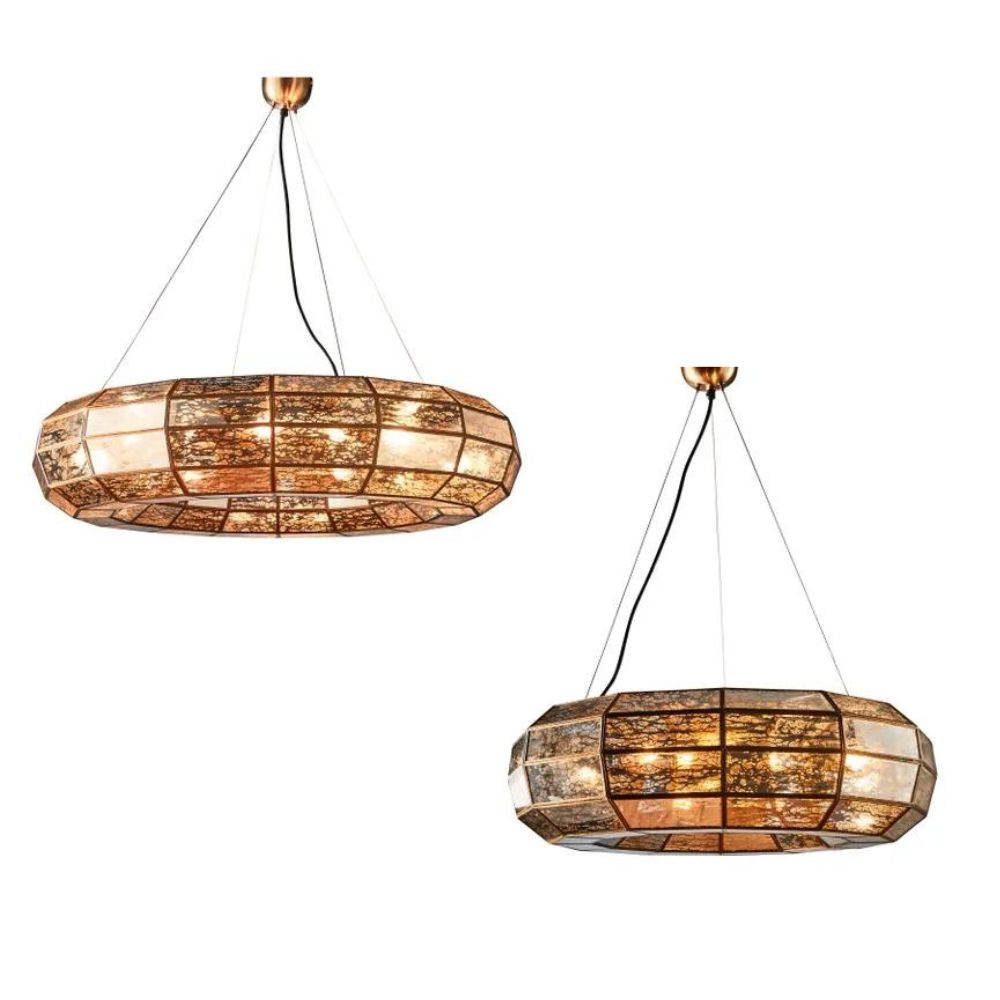 Emac & Lawton VICTORIA Pendant - 25W, Antique Brass-Emac & Lawton-Ozlighting.com.au