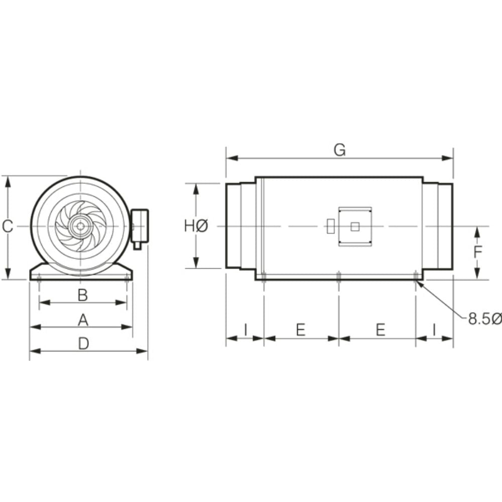 FANTECH TRADE Duct - TD SILENT, In-Line, Mounted Fan IP44-Fantech Trade-Ozlighting.com.au