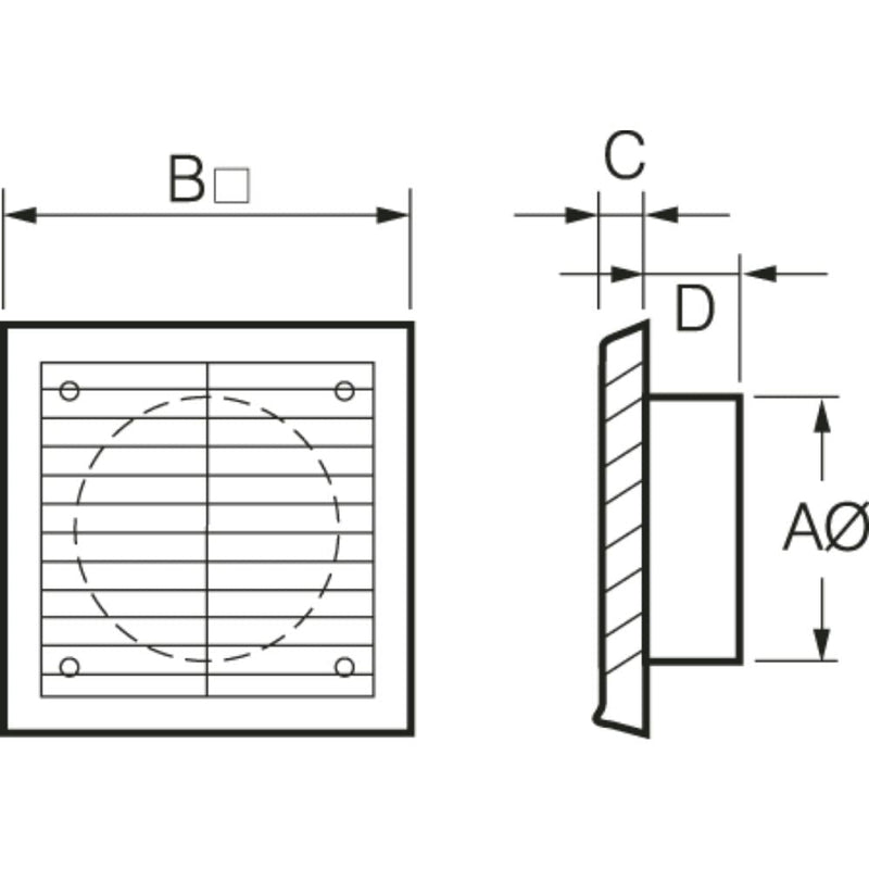 Fantech Trade External Grilles to Duct Connector-Fantech Trade-Ozlighting.com.au