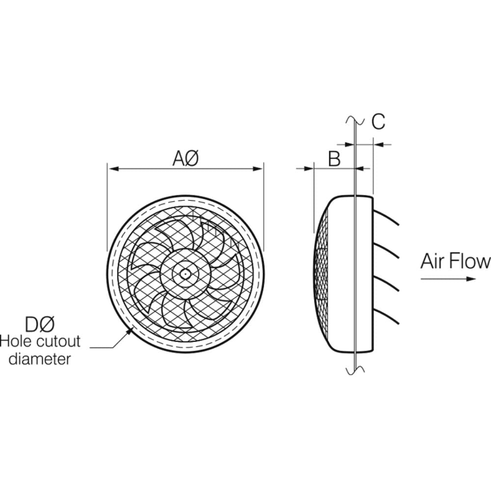 Fantech Trade HCM Exhaust Fan - 150/180/225 Wall Mounted, IPX4-Fantech Trade-Ozlighting.com.au