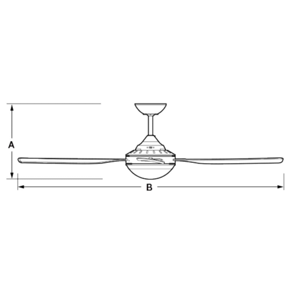 Fantech Trade QUINTON-52-LED-LIGHT - 4 Blade 1320mm 52" AC Ceiling Fan with 18W Tri-Colour Switchable LED Light-Fantech Trade-Ozlighting.com.au