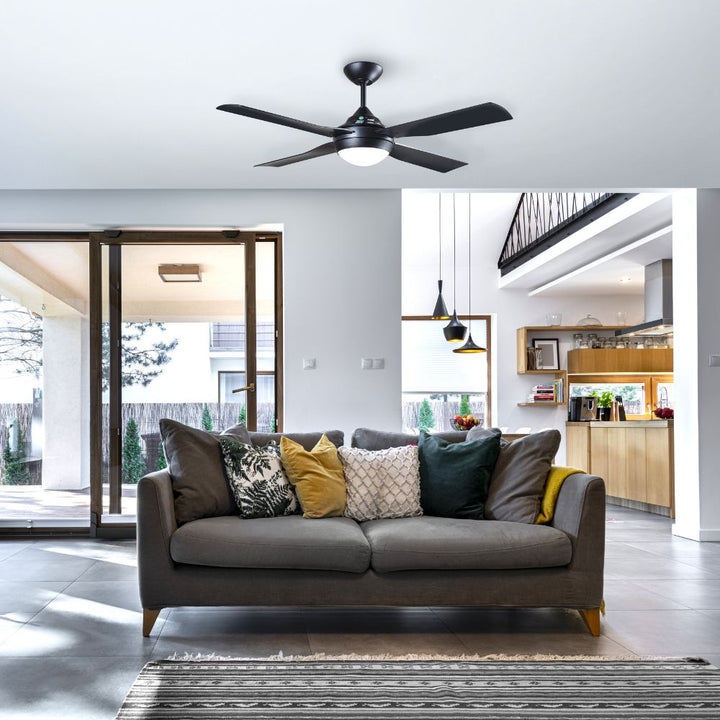 Fantech Trade QUINTON-52-LED-LIGHT - 4 Blade 1320mm 52" AC Ceiling Fan with 18W Tri-Colour Switchable LED Light-Fantech Trade-Ozlighting.com.au