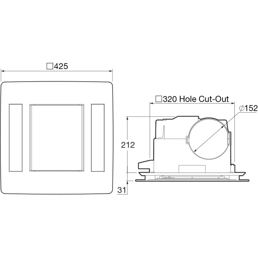 Fantech Trade Response Radiance Exhaust Fan - Square, IPX4, Light-Fantech Trade-Ozlighting.com.au