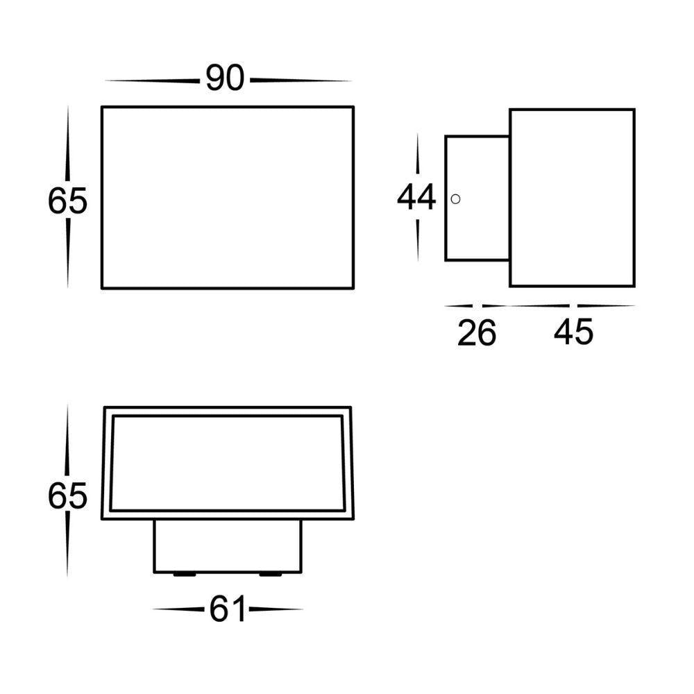 Havit BLOKK LED Up/Down Wall Light - 6W, 3000K/5500K, IP54-Havit Lighting-Ozlighting.com.au