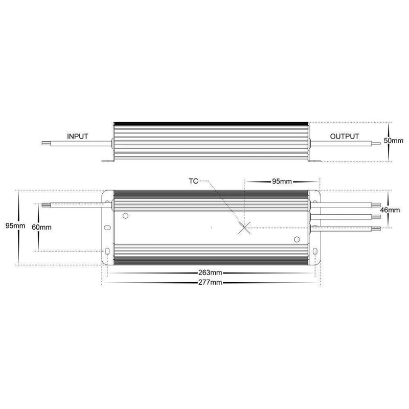 Havit DRIVER-WP - 12V/24V DC 30/60/100/150/200/275/300W Constant Voltage Weatherproof LED Driver IP66-Havit Lighting-Ozlighting.com.au