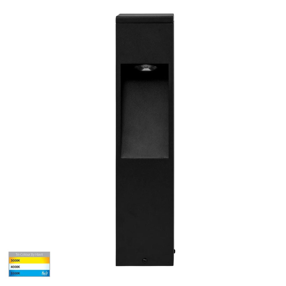 Havit FEDOR - 12W TRI Colour Aluminium Black Bollard Light IP65-Havit Lighting-Ozlighting.com.au