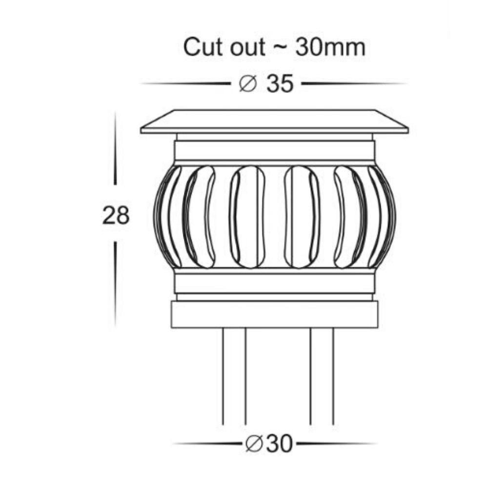 Havit FLAME-1 Single LED Deck Light Head Only - 0.5W, to suit FLAME-6PK, Stainless Steel-Havit Lighting-Ozlighting.com.au
