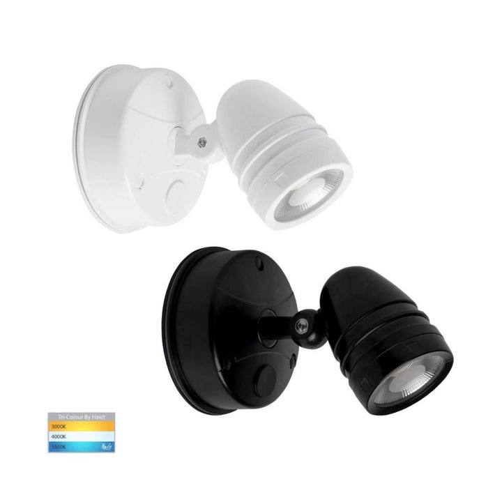 Havit FOCUS - 15W LED Single Head Tri-Colour Exterior PC Spotlight IP65-Havit Lighting-Ozlighting.com.au