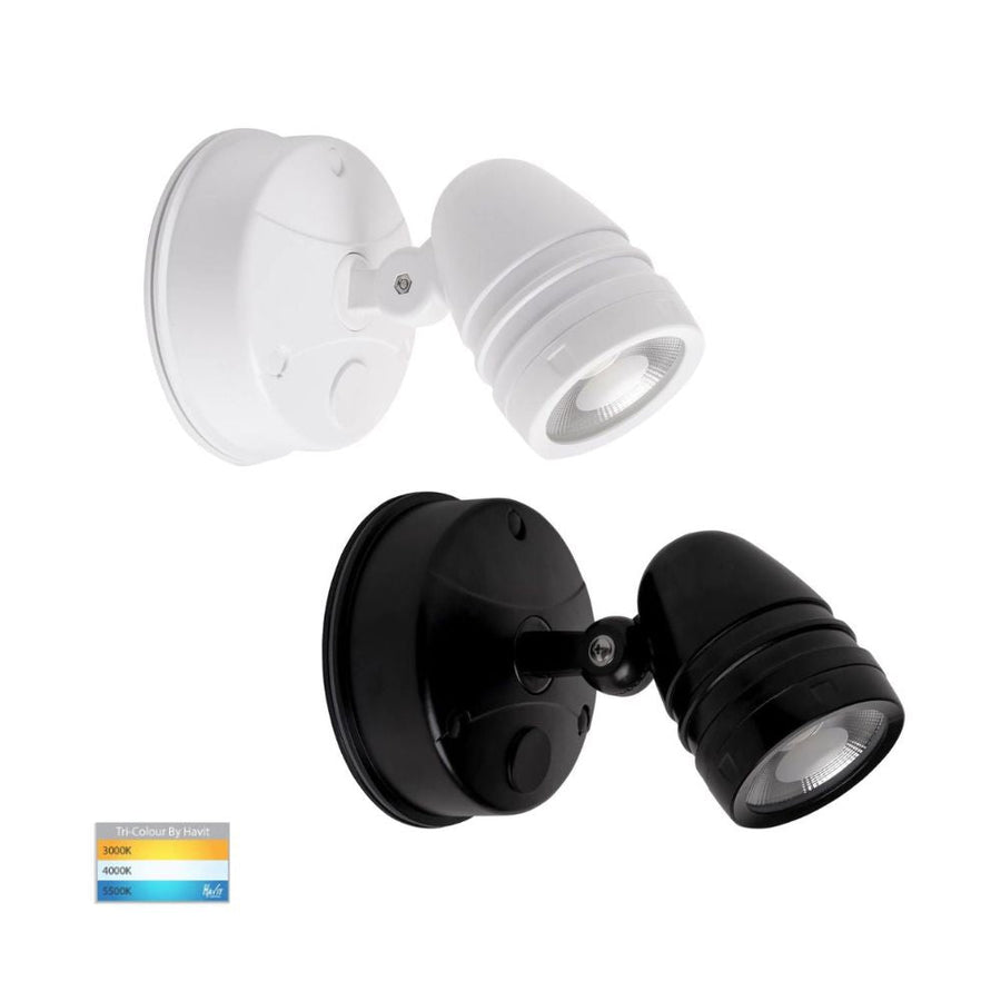 Havit FOCUS - 15W LED Single Head Tri-Colour Exterior PC Spotlight IP65-Havit Lighting-Ozlighting.com.au